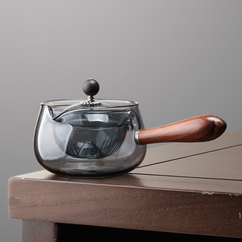 Heat-Resistant Glass Teapot – Wooden Handle