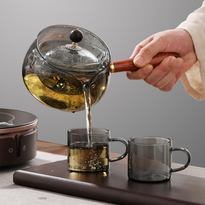 Heat-Resistant Glass Teapot – Wooden Handle